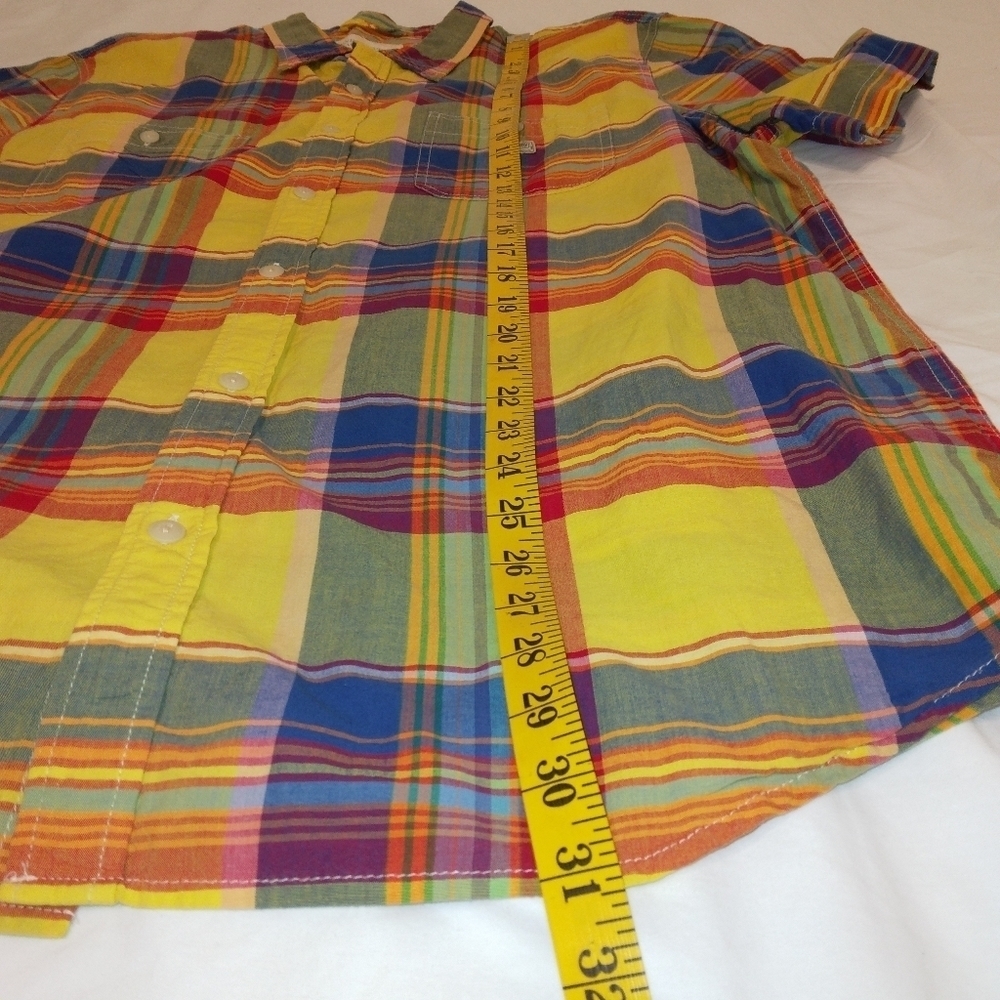 Denim & Supply Ralph Lauren yellow plaid short sleeve button shirt casual XXL - Picture 6 of 9